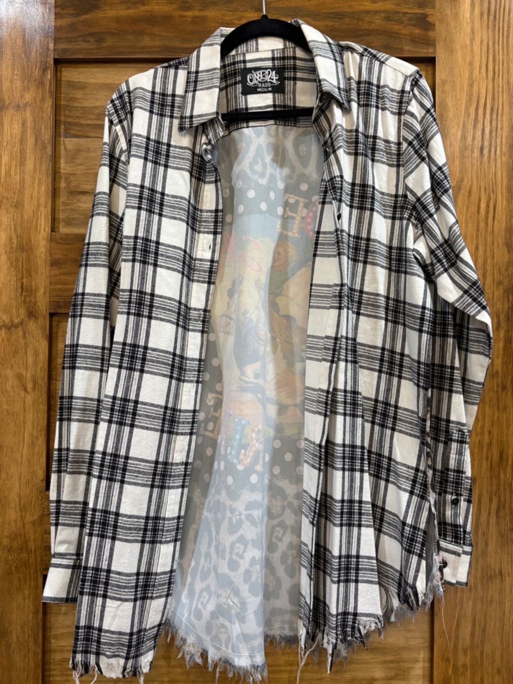 One 5.0 Black & White Plaid Button-Up Shirt
